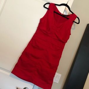 Red ruched dress